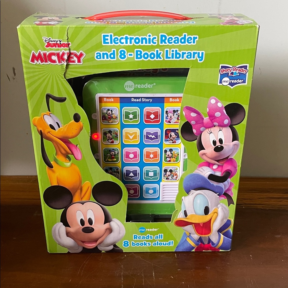 🎉NEW! Disney Mickey Green Electronic Reader and Book Set